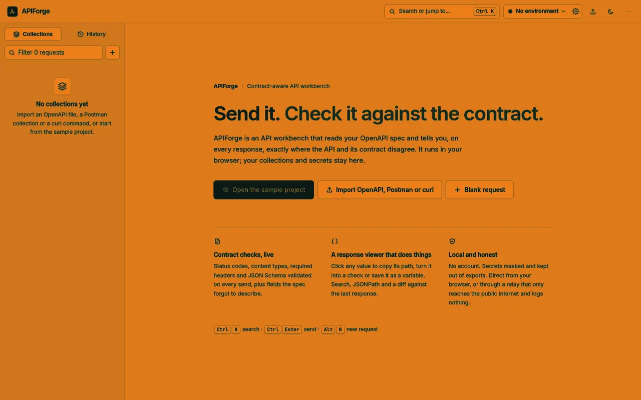 APIForge: a response checked against its contract