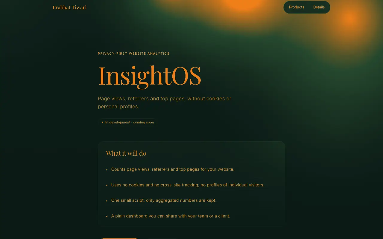 InsightOS: the numbers that matter, and nothing personal